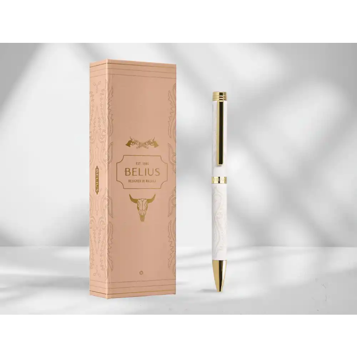 Belius Wild West Bolígrafo Aluminio Crema Dorado Tinta Azul Caja Diseño 4 Belius Wild West Bolígrafo Aluminio Crema Dorado Tinta Azul Caja Diseño 4