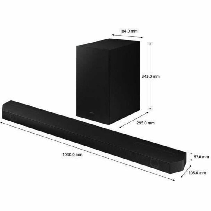 Samsung HW -Q600B - Barra de sonido 3.1.2CH - Dolby Atmos DTS: X - Bluetooth - Cabina basal inalámbrica - Su inmersivo 3