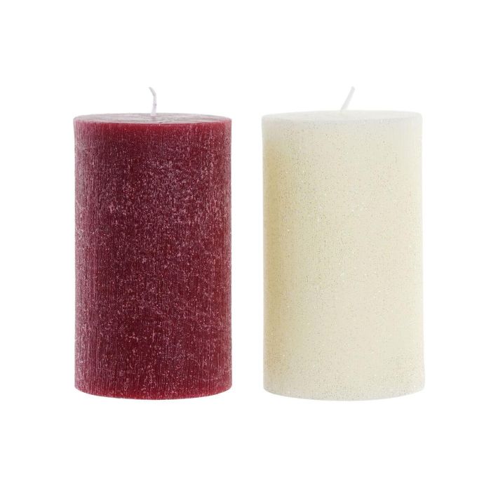 Vela DKD Home Decor Blanco Rojo Navidad 9 x 9 x 15 cm (2 Unidades) Vela DKD Home Decor Blanco Rojo Navidad 9 x 9 x 15 cm (2 Unidades)