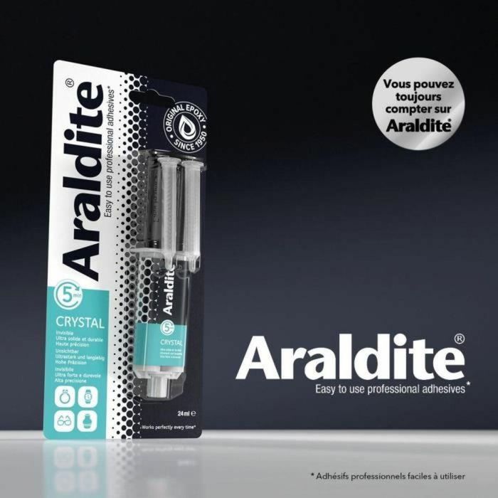 Araldite Adhesivo Epoxi Bicomponente Crystal ARA1697016238490 24 ml Transparente Alta Resistencia Montajes Discretos 1