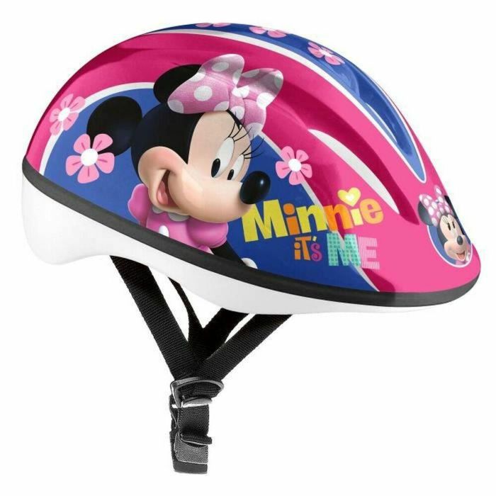 Disney Casco de Bicicleta Minnie Talla XS Niña ajustable con sistema de rueda (46-53cm) y correas, estructura EPS, ventilado.