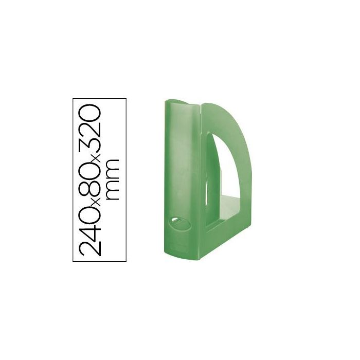 Revistero Plastico Q-Connect Verde Translucido