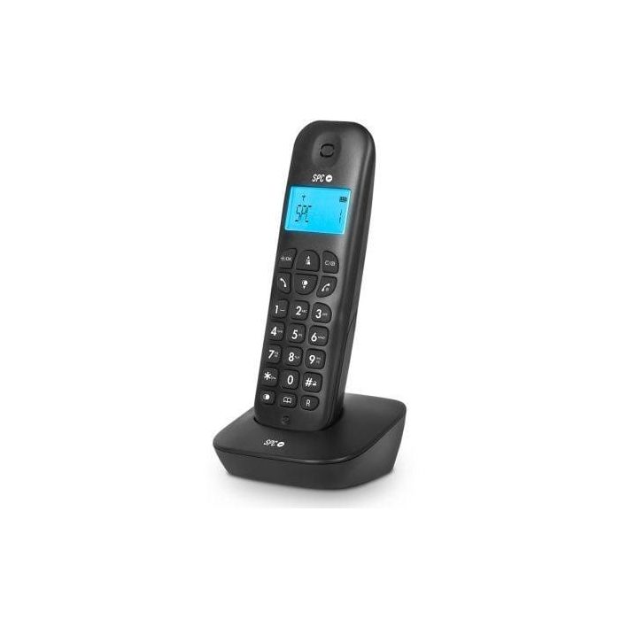 SPC Teléfono Inalámbrico DECT Digital Air 7300N con Manos Libres y Pantalla con Agenda para 20 Contactos Negro