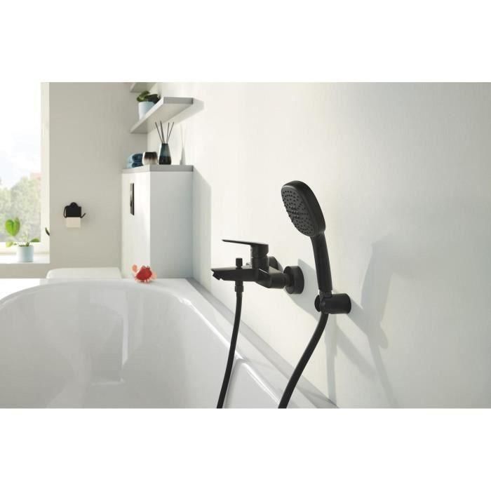 Rociador de ducha - GROHE Vitalio Comfort 110 263972431 - 2 chorros (Lluvia/Estimulante) - Fácil selección - Ahorro de agua - Negro Mate 1