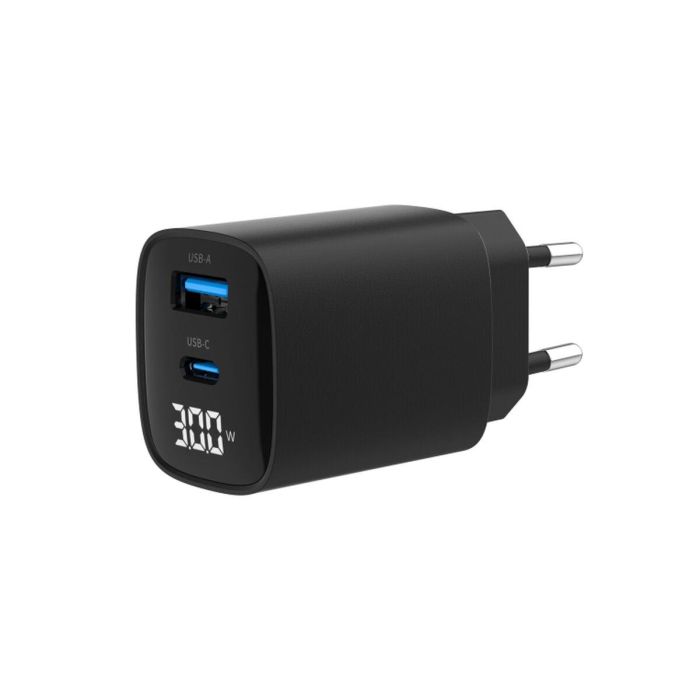 Cargador de Pared GEMBIRD TA-UC-PDQC30LCD-BK-01 Negro 30 W Cargador de Pared GEMBIRD TA-UC-PDQC30LCD-BK-01 Negro 30 W