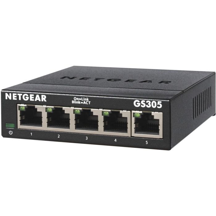 Netgear GS305v3 Switch Ethernet Gigabit No Gestionable 5 Puertos RJ-45 (10/100/1000 Mbps) 10 Gbps Metálico EU 1