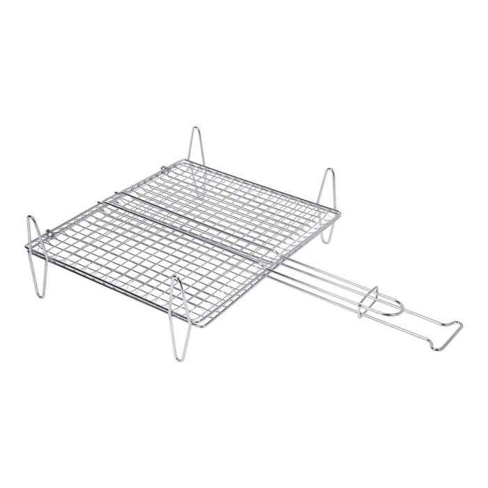 Sauvic Parrilla doble para pescado 40x45cm, zinc, barbacoa