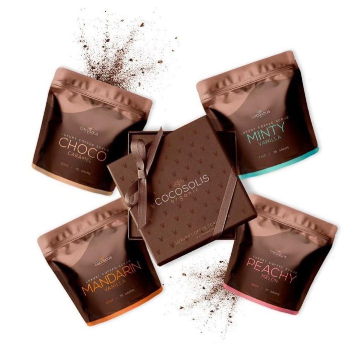 Cocosolis Exfoliante Corporal de Café Luxury - Caja con 4 Unidades de 70g