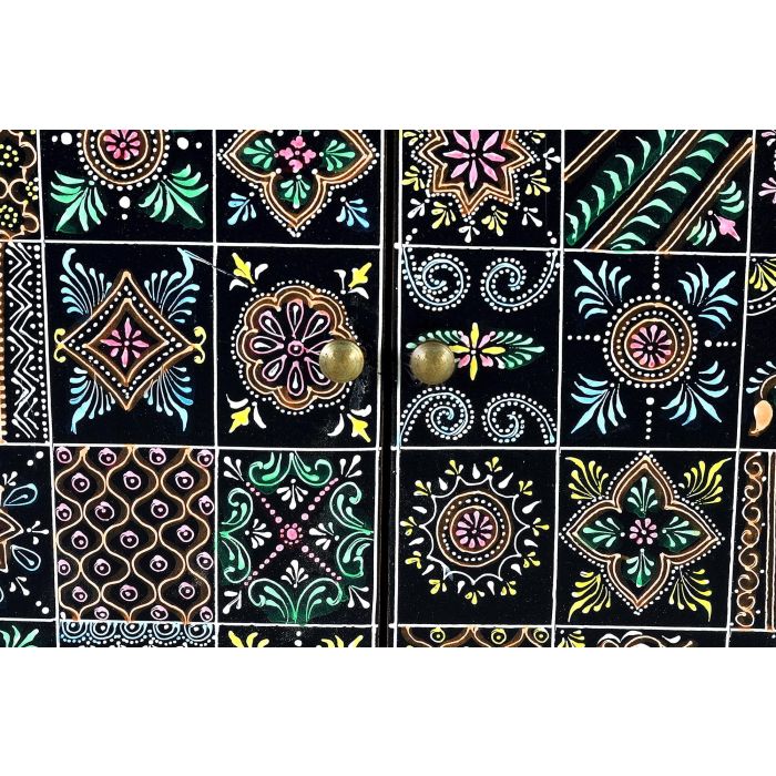 Giner y Colomer Mesa Auxiliar de Madera de Mango Pintada a Mano 60x43x30 cm 3