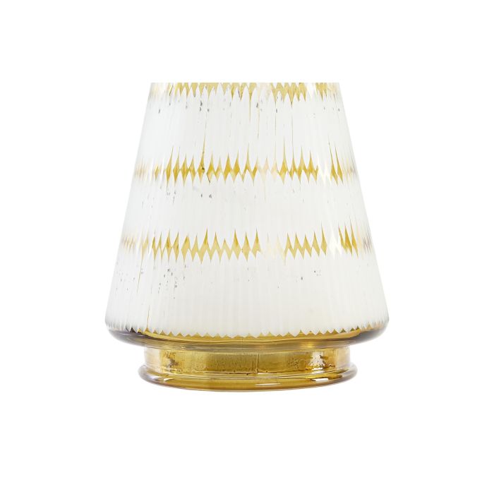 DKD Home Decor Árbol de Navidad Luminoso Decoración Tradicional Cristal Dorado LED 13x30x12 cm Funciona con 3 Pilas AA 2