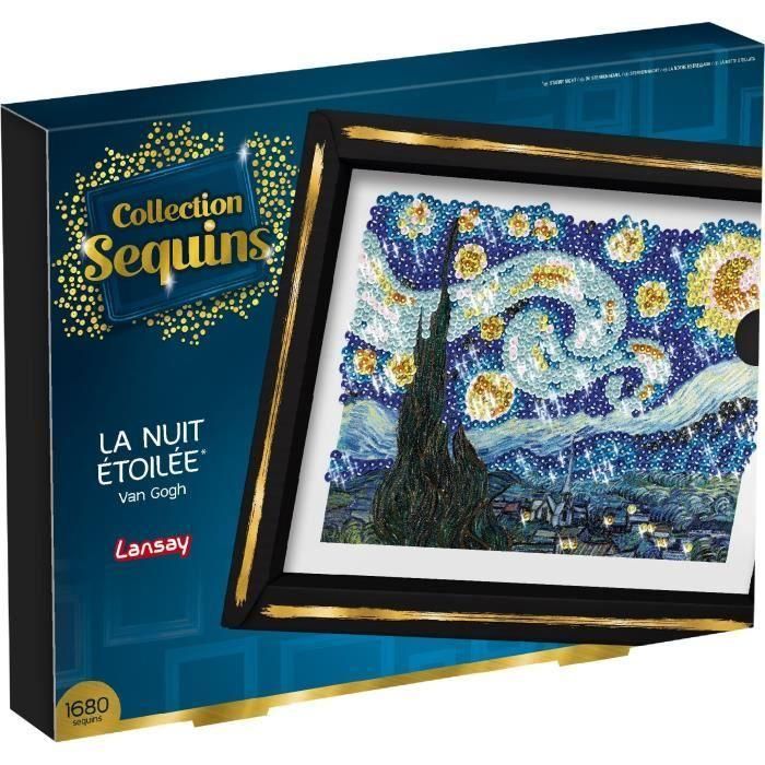 Kit de ocio creativo - LANSAY - Colección Lentejuelas - La noche estrellada - Van Gogh - A partir de 14 años