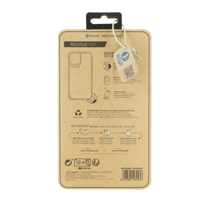 Muvit Funda Shockproof 2M para Apple iPhone - Protección contra caídas, 100% reciclado 6 Muvit Funda Shockproof 2M para Apple iPhone - Protección contra caídas, 100% reciclado 6