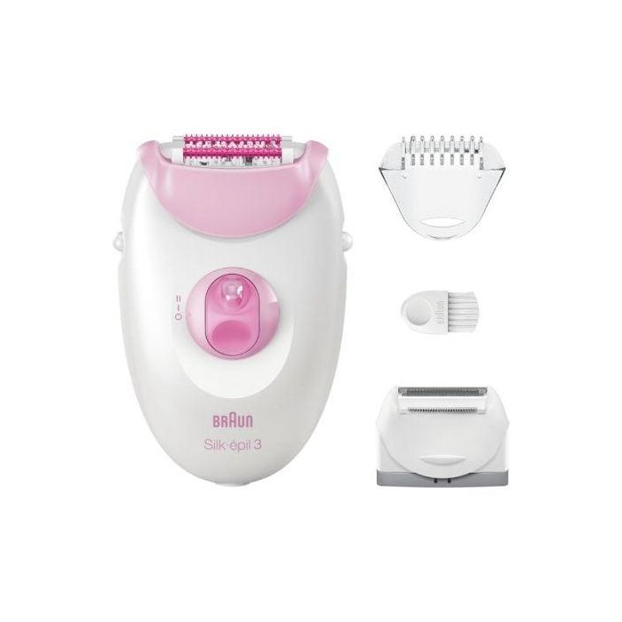 Braun Silk-épil 3 3-031 Epiladora Eléctrica para Mujer, 20 Pinzas, SoftLift, Rosa/Blanco, Uso con Cable 1