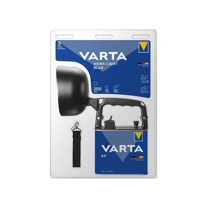 Varta 18660101421 LINTERNA DE TRABAJO WORK LIGHT BL40 435 Profesional Resistente Agua y Polvo 1