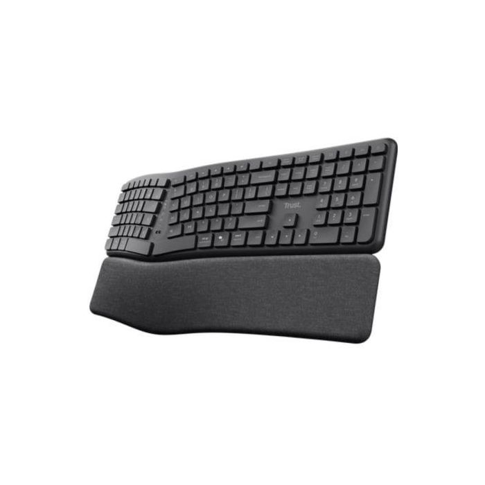 Trust 25704 Teclado Inalámbrico Ergonómico Keyra Multidispositivo. Diseño Dividido, Apoyo Palma, Bluetooth/USB. Teclas Silenciosas. Negro. 0 Trust 25704 Teclado Inalámbrico Ergonómico Keyra Multidispositivo. Diseño Dividido, Apoyo Palma, Bluetooth/USB. Teclas Silenciosas. Negro. 0