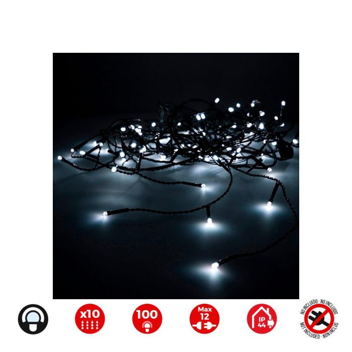 Cortina easy-connect 2x1m 10 tiras 100 leds blanco frio 30v (interior-exterior) total 1,8 W