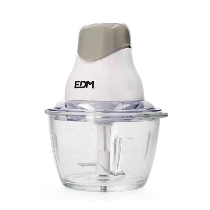 Edm Picadora Clásica 320W con Recipiente de Cristal 1L, Acero Inoxidable
