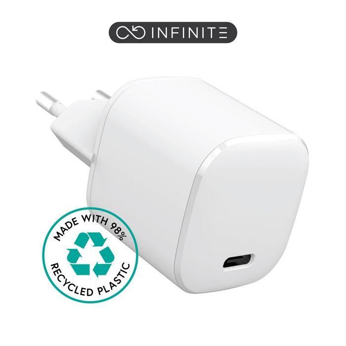 eSTUFF INFINITE USB-C Charger EU PD 20W - White - 98% Recycled Plastic eSTUFF INFINITE USB-C Charger EU PD 20W - White - 98% Recycled Plastic