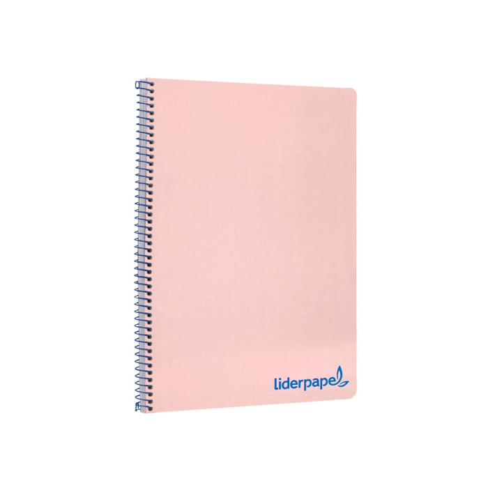 Liderpapel Cuaderno espiral A4 Wonder tapa plástico 80 hojas 90gr cuadro 4mm con margen color rosa 5