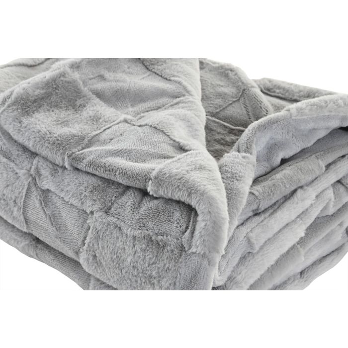 Manta Urban DKD Home Decor Gris Claro 170 x 130 cm (2 Unidades) 1