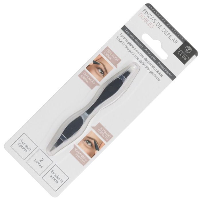 Cosmetic Club Pinzas Depilación Doble Función Punta Plana y Fina Precisión Óptima 1 Cosmetic Club Pinzas Depilación Doble Función Punta Plana y Fina Precisión Óptima 1