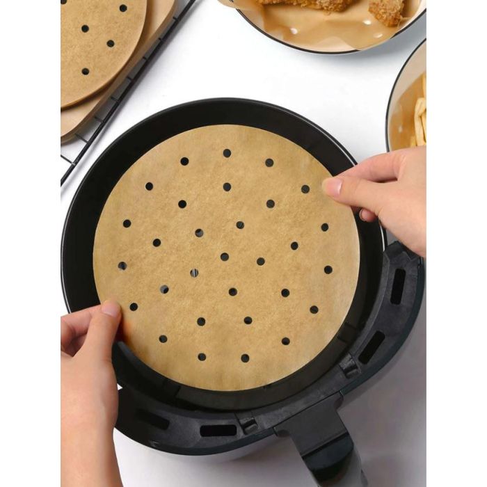 Algon Set de 40 Papeles Redondos Perforados para Airfryer de 23 cm (24 Unidades) 2