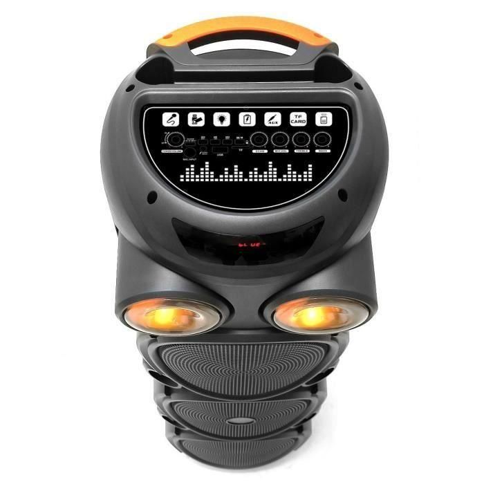 Inovalley KA129-XXL Altavoz Karaoke Luminoso 1000W, Bluetooth V5.0, 90cm, 3x 8'' Altavoces, Micrófono Inalámbrico 2