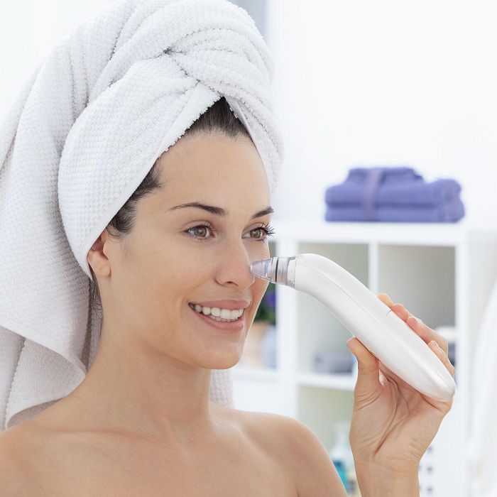 Pack Sauna Facial Eléctrica y Limpiador Facial Eléctrico de Puntos Negros InnovaGoods 12