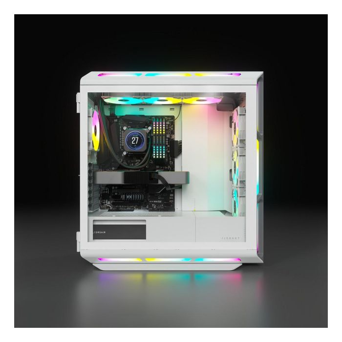 Corsair iCUE 5000T RGB Midi Tower Blanco PC Gaming con Panel de Vidrio Templado y Iluminación RGB 2
