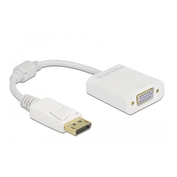 DELOCK Adapter DisplayPort 1.2 Stecker zu VGA Buchse Passiv weiss
