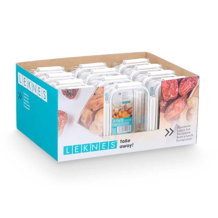 Fiambrera Rectangular Hermetica Blanca 460Ml Leknes 15X6CM (24 Unidades) 2 Fiambrera Rectangular Hermetica Blanca 460Ml Leknes 15X6CM (24 Unidades) 2