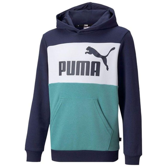 Sudadera con Capucha Niño Puma Essential Colorblock Azul oscuro 0 Sudadera con Capucha Niño Puma Essential Colorblock Azul oscuro 0