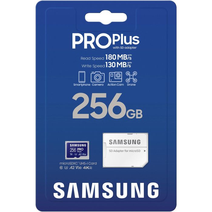 Samsung PRO Plus MB-MD256SA/EU Memoria Flash 256 GB MicroSD UHS-I Clase 3, V30, U3, Resistente al Agua, A Prueba de Rayos X 7 Samsung PRO Plus MB-MD256SA/EU Memoria Flash 256 GB MicroSD UHS-I Clase 3, V30, U3, Resistente al Agua, A Prueba de Rayos X 7