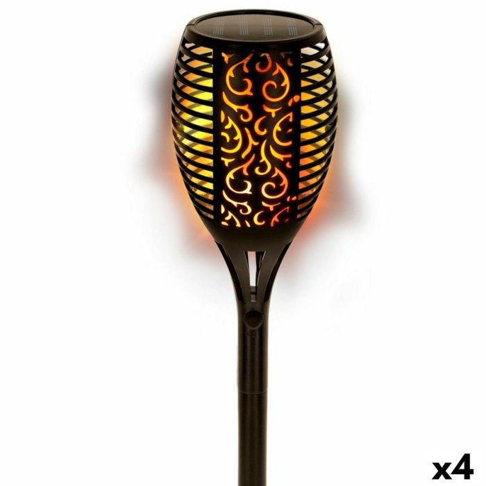 Set de estacas solares de jardín Aktive 51 Plástico 11 x 77,5 x 11 cm (4 Unidades)