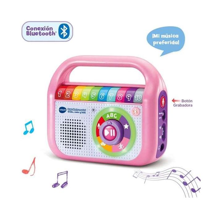 Vtech Reproductor Musical Graba, Canta y Baila Rosa 14,8x17,5x6 cm 2
