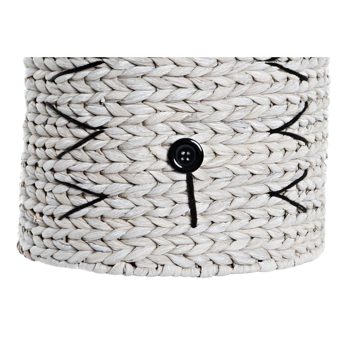 DKD Home Decor Cesta Blanco Negro Fibra 37 x 40 x 37 cm 1