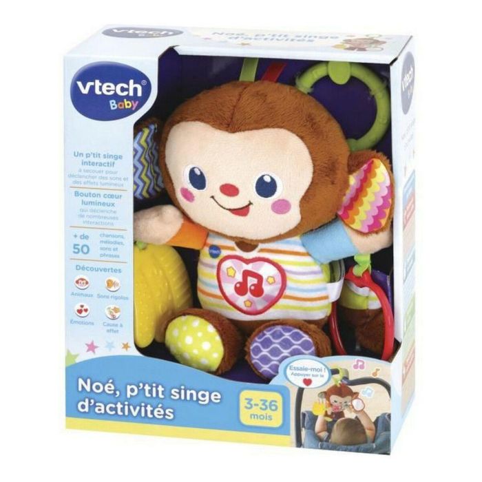 Vtech Peluche de Mono Bebé Interactivo con Mordedor Plátano, Luz y Sonido. Pilas AAA incluidas. Ideal 3-24 meses. 17x22x8 cm. 1 Vtech Peluche de Mono Bebé Interactivo con Mordedor Plátano, Luz y Sonido. Pilas AAA incluidas. Ideal 3-24 meses. 17x22x8 cm. 1