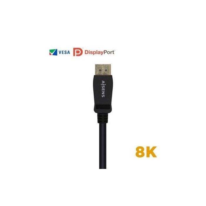 AISENS - CABLE DISPLAYPORT CERTIFICADO V1.4 8K@60HZ, DP/M-DP/M, NEGRO, 2.0M 1 AISENS - CABLE DISPLAYPORT CERTIFICADO V1.4 8K@60HZ, DP/M-DP/M, NEGRO, 2.0M 1
