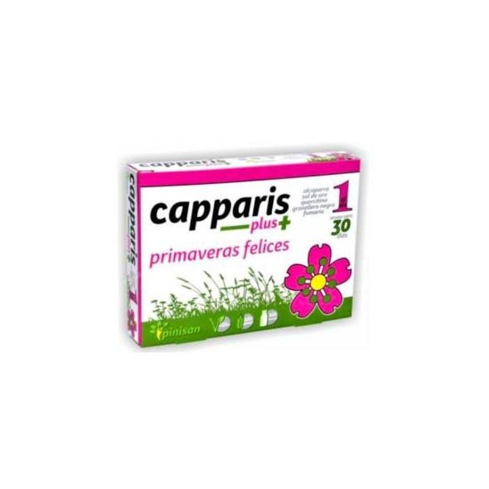 PINISAN Capparis Plus 30 Cápsulas con Alcaparra, Sol de Oro, Olivo, Grosellero Negro, Fumaria y Ginseng. Fórmula Vegana Reforzada con Quercitina.