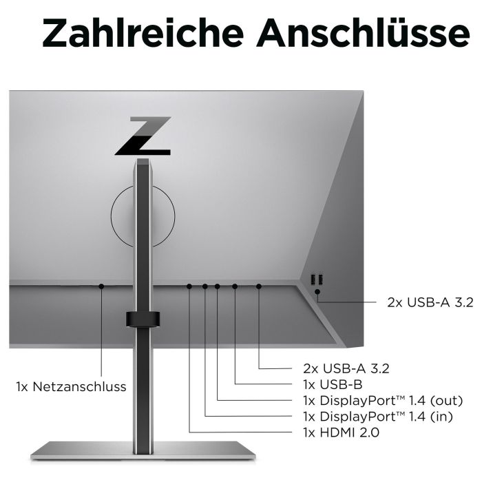 HP Monitor Z24q G3 23.8" QHD 2560x1440 IPS 5ms VESA Plata 3