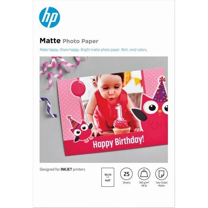 HP Papel foto mate 10x15cm 25hojas