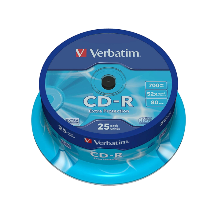 Verbatim Cd-r Capacidad 700mb Velocidad 52x 80 Min Tarrina de 25 Unidades 1