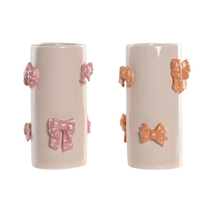 Jarron Shabby DKD Home Decor Blanco Rosa 13 x 22 x 13 cm (4 Unidades) Jarron Shabby DKD Home Decor Blanco Rosa 13 x 22 x 13 cm (4 Unidades)