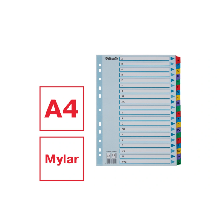 Esselte Separador Alfabetico A-Z Cartulina Mylar Multitaladro DIN A4 2