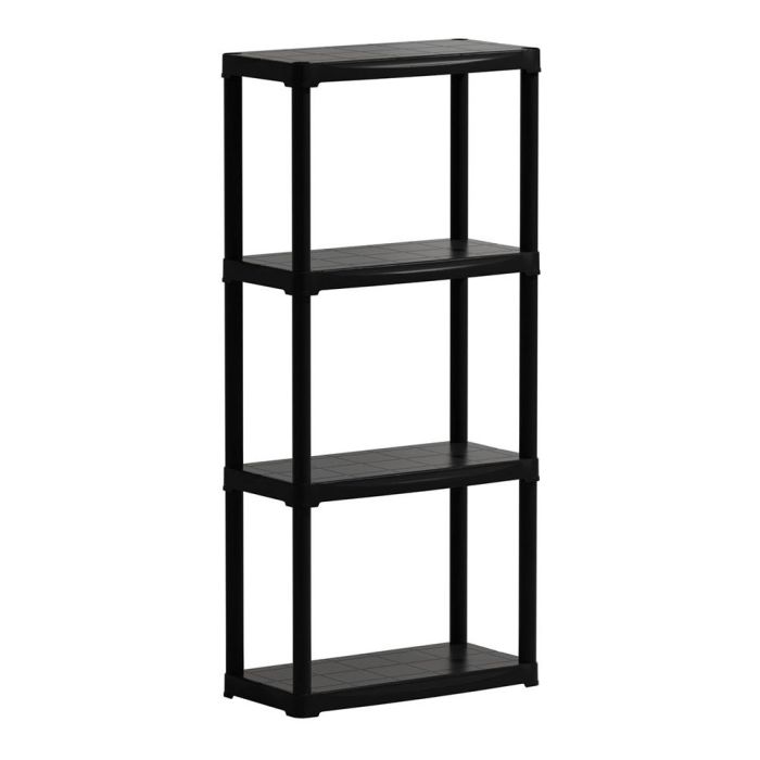 Estantería línea tempo con 4 estantes de polipropileno negro, 60 x 30 x 133 cm 0 Estantería línea tempo con 4 estantes de polipropileno negro, 60 x 30 x 133 cm 0