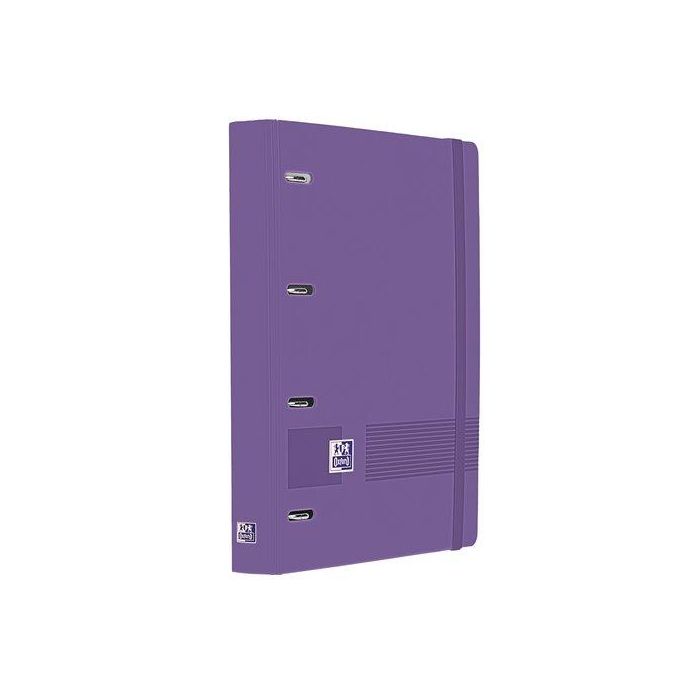 Oxford Carpeta Anillas 4x35 A4+ Polyfoam Lila con Recambio 5x5, Write&Erase y Bolsa Portadocumentos