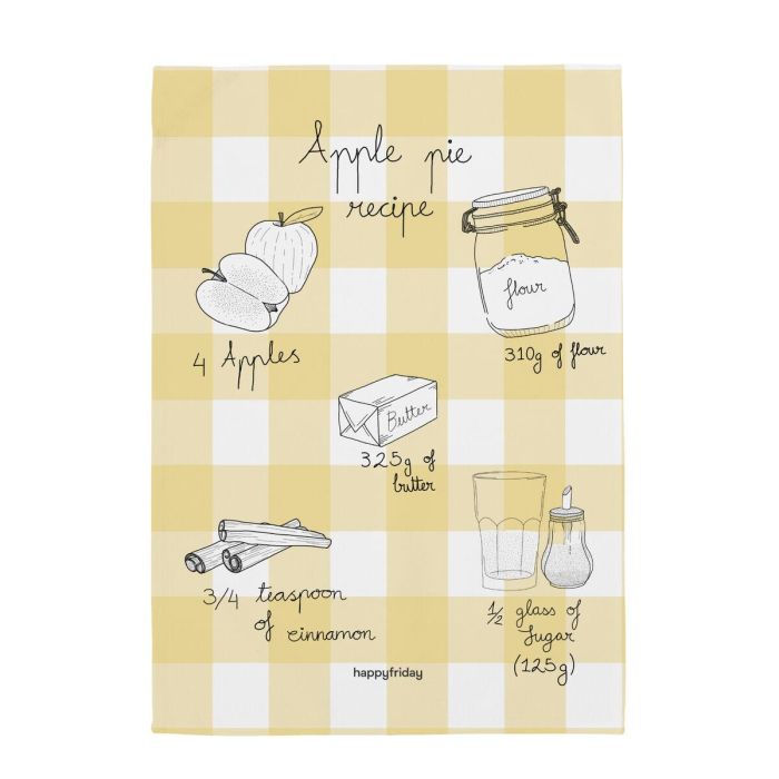 Paño de Cocina HappyFriday Apple pie Multicolor 70 x 50 cm (2 Unidades) 3