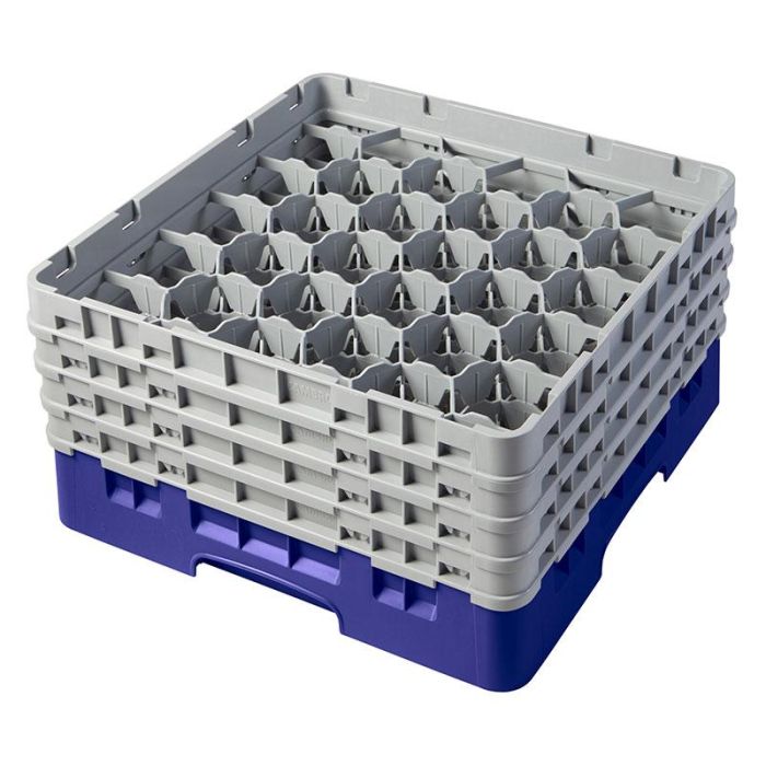 CAMBRO - 30S800-186 - Cesta de lavado 30 comp. 4 alturas - 7,84 cm Ø máx. - alt. máx. 21,7 cm - 50 x 50 x 26,7 cm - Azul marino