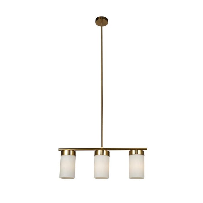 DKD Home Decor Lámpara Techo Moderno Dorado Blanco Metal Cristal 60 x 15 x 25 cm 1