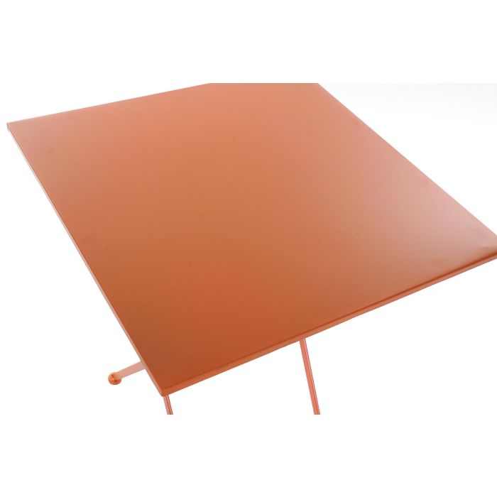 DKD Home Decor Mesa Terraza y Jardín Balcony Coral Metal Plegable Balcón Set de 3 Piezas 60 x 75 x 60 cm 1